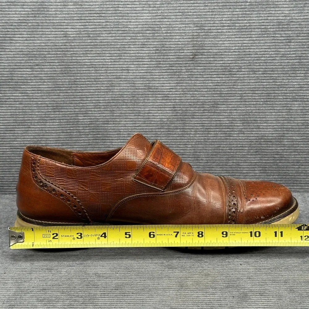 Franco Cuadra Mens Brown Leather Brogue Strap Oxfords A40579 Size 9 Y2k